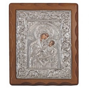 Icon ampelos No1 - brown solid wood silver plated unchanged (choice of Saint)
